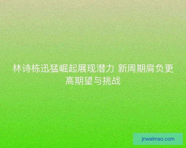 林诗栋迅猛崛起展现潜力 新周期肩负更高期望与挑战